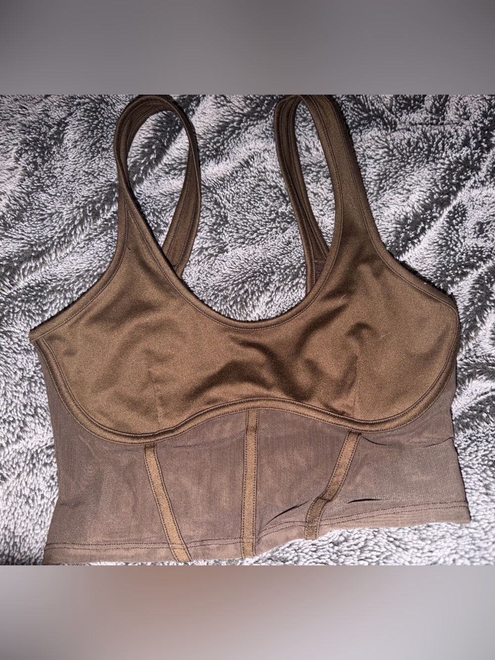 Brown Seamless alo Sports Bra
